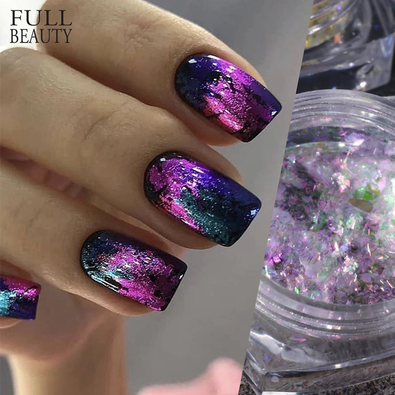 0.1g Ice Crystal Opal Sequins Manicure Glitter Flakes Nail Paillettte 3D Thin Charms Decoration Aurora Powder Dust CHXR01-07