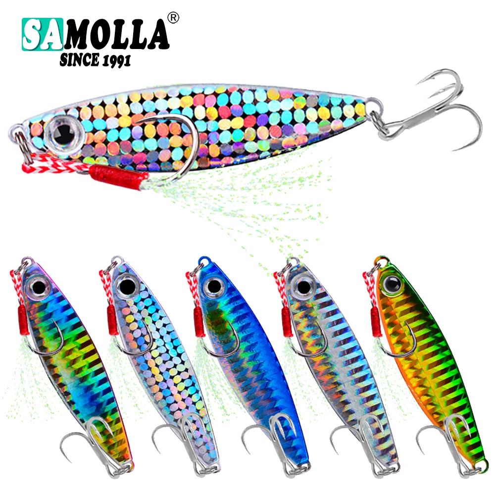 Metal Jig Fishing Lure Bass Fishing Jigs Weights 7-30g Holographic Trolling Saltwater Lures Isca Artificial Fish Tackle Pike