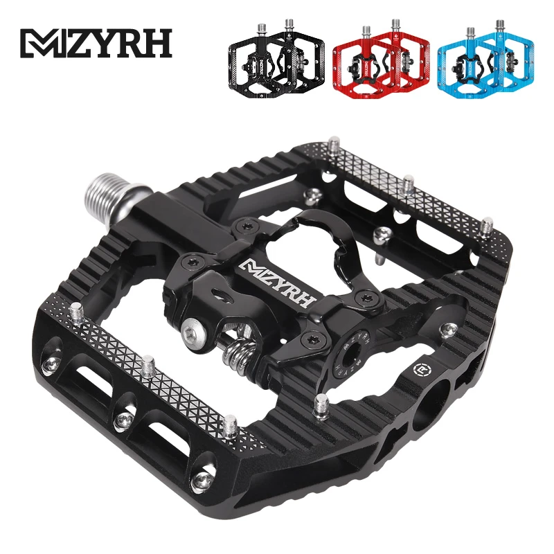 MZYRH 2021  SPD Pedals  Bicycle Pedal Non-Slip MTB Pedals Aluminum Alloy Flat Platform Applicable Waterproof Cycling Accessories