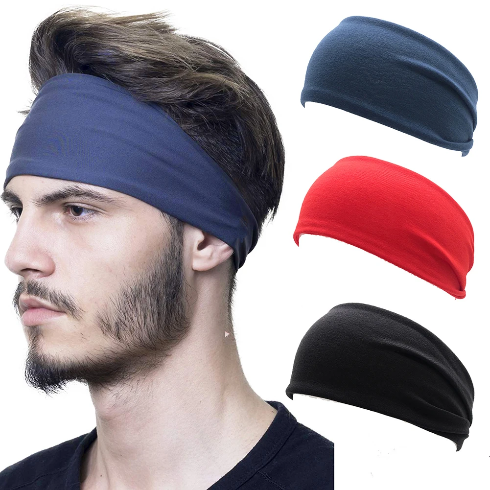 fashion Unisex Solid Color Headband Hair Elastic Bands for Men Women Stretch Outdoor Fitness Head Bands Hairband