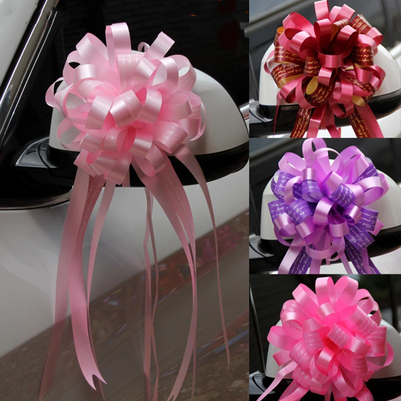 10pcs  wedding car decoration flower Pull Bow Ribbons Gift Birthday Party Supplies Home Decoration DIY Pull Flower Ribbons
