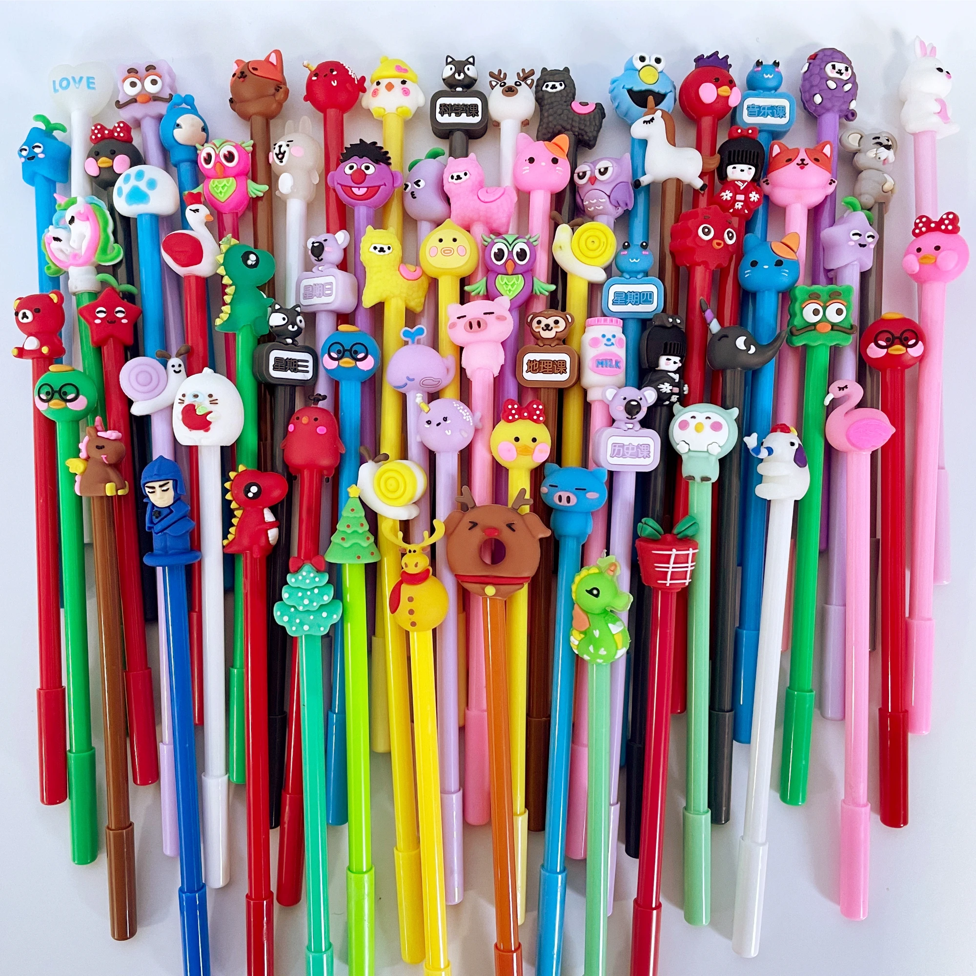 10/20/30/40/50 Cute Cartoon Gel Pen 0.5MM ink Pen Birthday Gift School Award Student Gift Fun Girl Pen Writing Korean Stationery