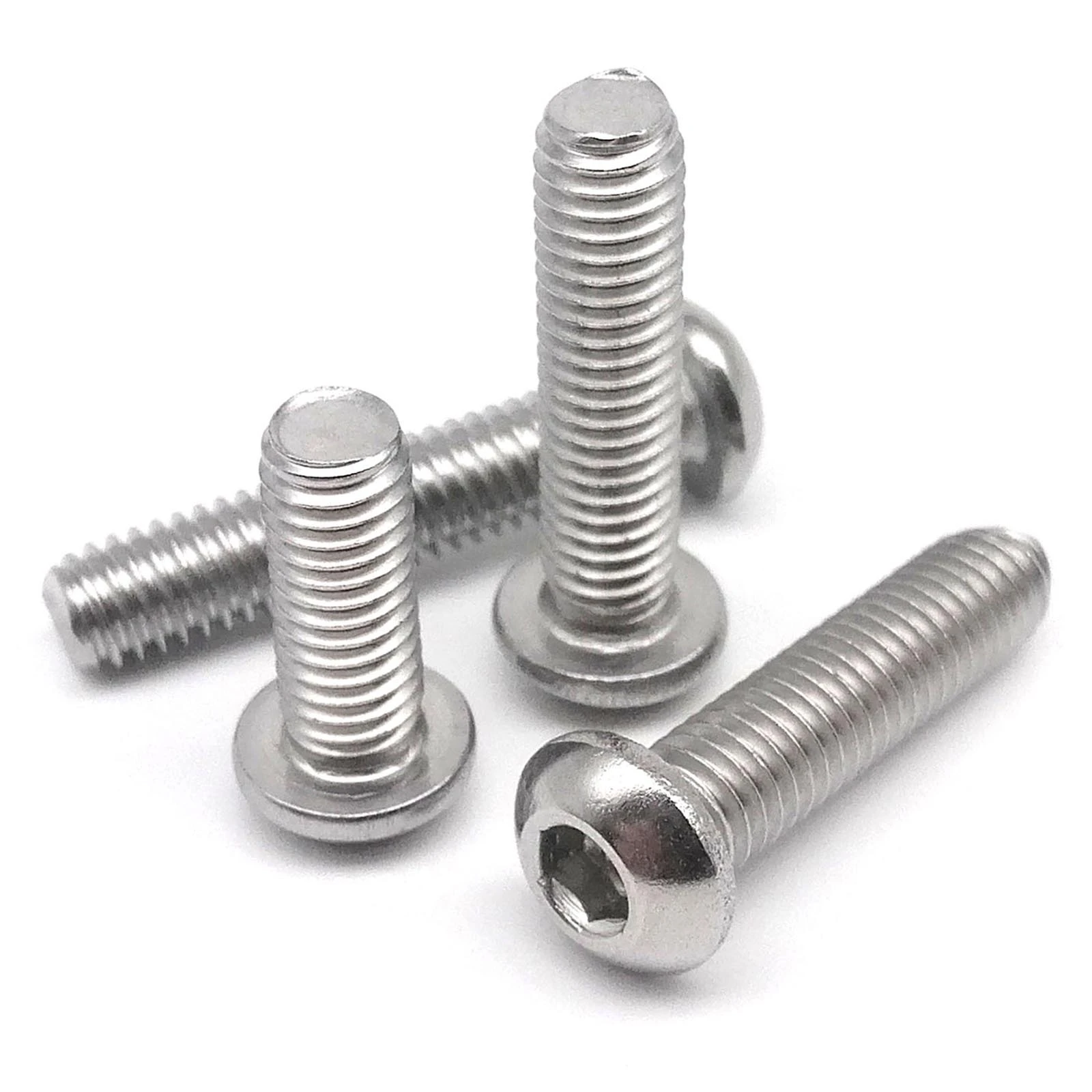 10/50pcs M1.6 M2 M2.5 M3 M4 M5 M6 M8 304 A2-70 Stainless Steel ISO7380 Hexagon Hex Socket Head Button Allen Bolt Screw L=2-100mm