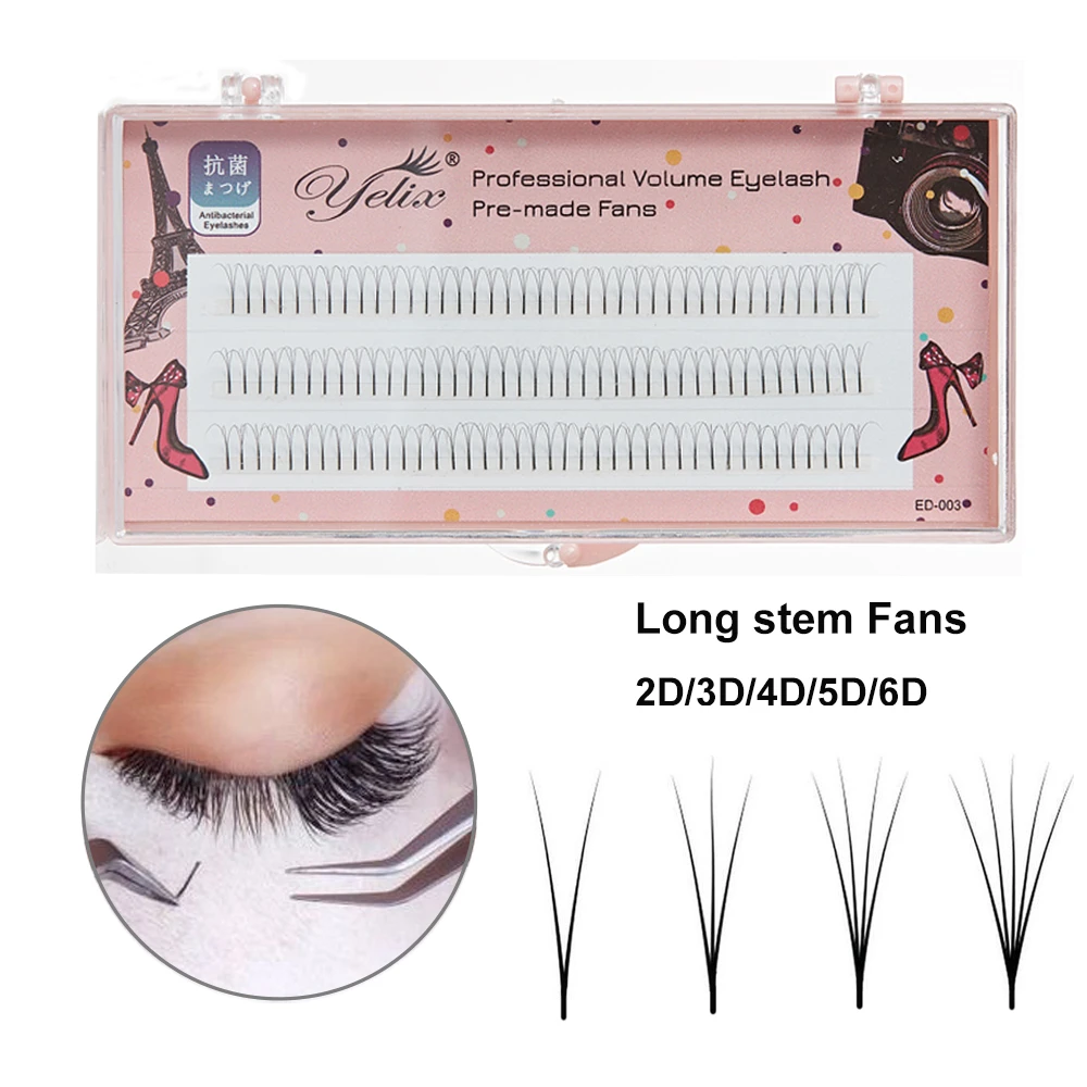 Yelix Russian Volume Eyelash Extensions 2D 3D 4D 5D 6D Premade Volume Fans Cluster Lashes False Eyelashes Cluster