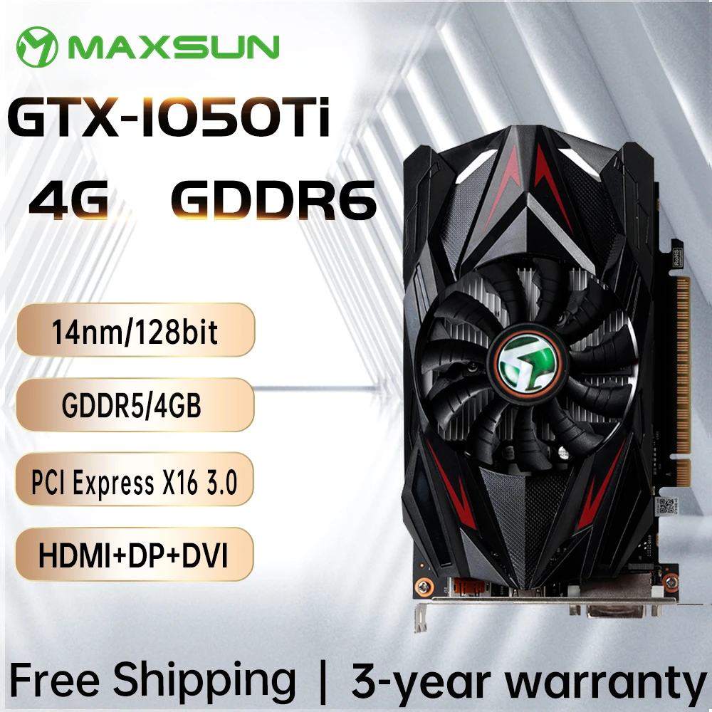 Maxsun Full New GTX1050TI Transformers 4GB Graphics Card Nvidia GDDR5 128bit GPU Video Gaming Video Card For PC Computer