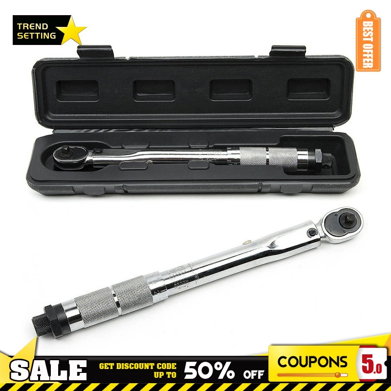 LAMEZIA 1/4 3/8 1/2 The Torque Wrench Drive 5-210 Nm Two - Way To Accurately Mechanism Spanner Hand Tool