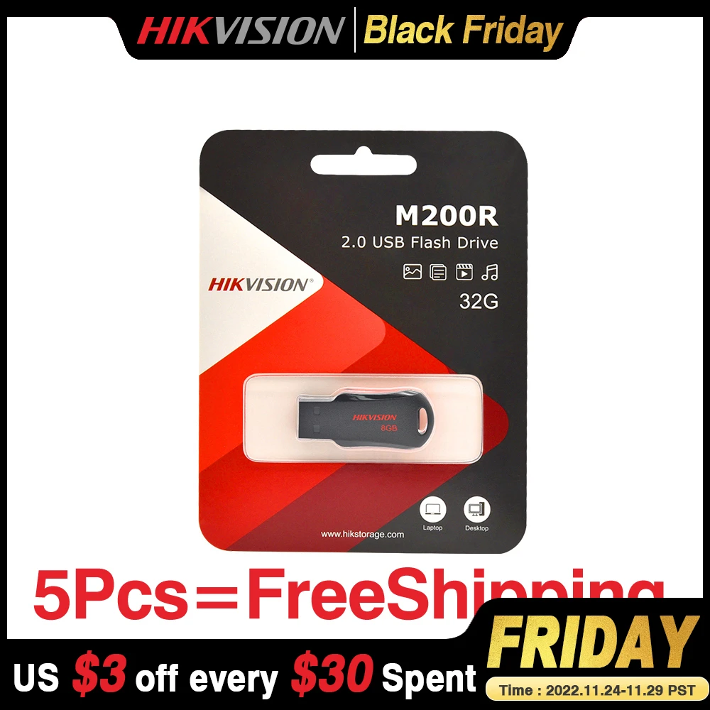 Hikvision Original USB Flash Drive 8GB 16GB 32GB 64GB Mini Pen Drive USB2.0 Tiny Pendrive Memory Stick Storage #M200R