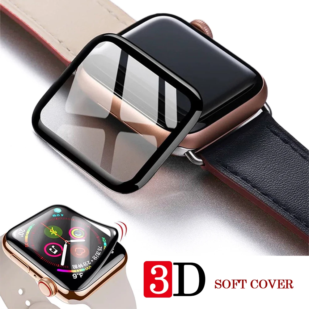 For Apple Watch Full Cover 3DTempered Glass for iWatch5 cover Series 5 4 3 2 1 Glass Screen Protector for iwatch 38 42mm 40 44mm