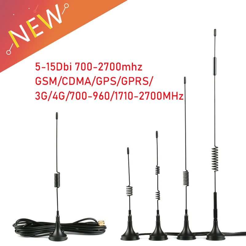 3G 4G High Gain Sucker Aerial Wifi Antenna 5/6/7/9/10/15DBI 3 meters Extension Cable SMA Male Connector For CDMA/GPRS/GSM/LTE/
