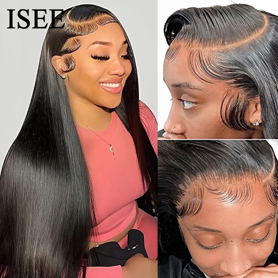 Malaysian Straight Lace Front Wig For Women Human Hair Wigs 4x4 Lace Closure Wig ISEE HAIR Straight 13x4 Lace Frontal Wig