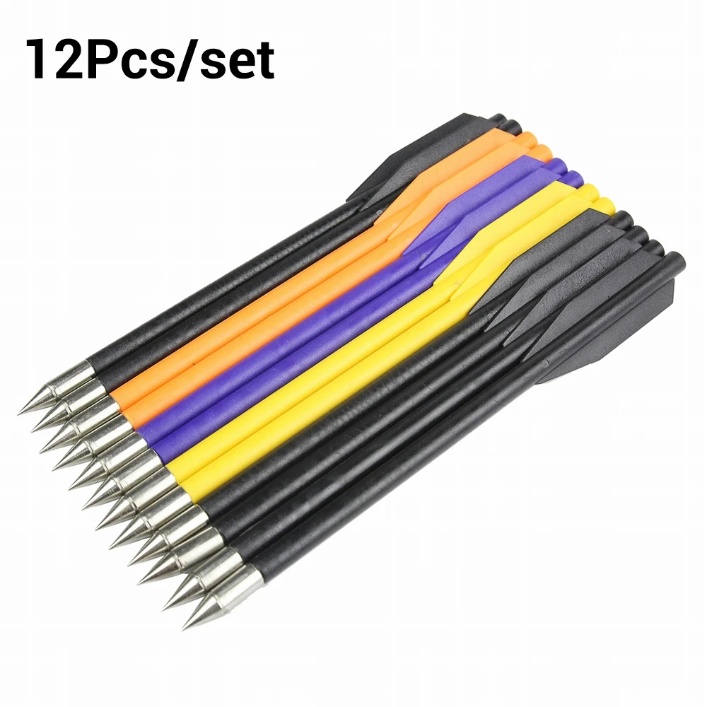 12Pcs Archery Arrows Target Hunting Replacement for Crossbow Bolt Archery Recuve & Compound Bow Recurve Bow Practice Arrows