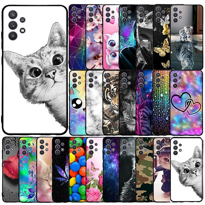 For Samsung Galaxy A32 4G Lite Case Silicone Soft TPU Back Phone Cover for Samsung A02 M02 F62 M62 Case Fundas Coque Bumper Etui