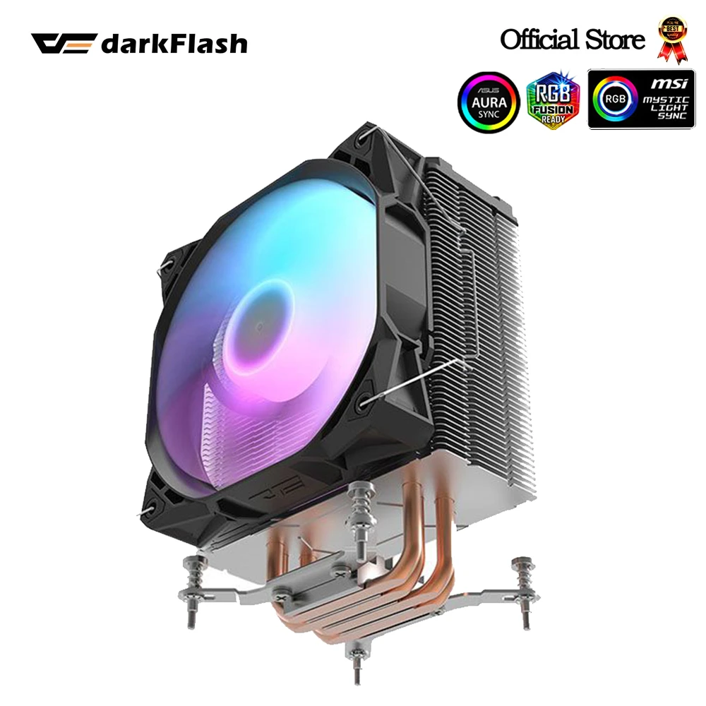Aigo CPU Cooler ARGB aura sync 4PIN  5 Pure Copper Heat-pipes freeze Tower Cooling System CPU Cooling pwm led rgb Fan Radiator