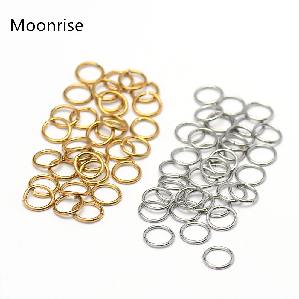 100-200Pcs 4mm 5mm 6mm 7mm 8mm 10mm Stainless Steel Split Rings Open Jump Rings Connectors For Jewelry Making