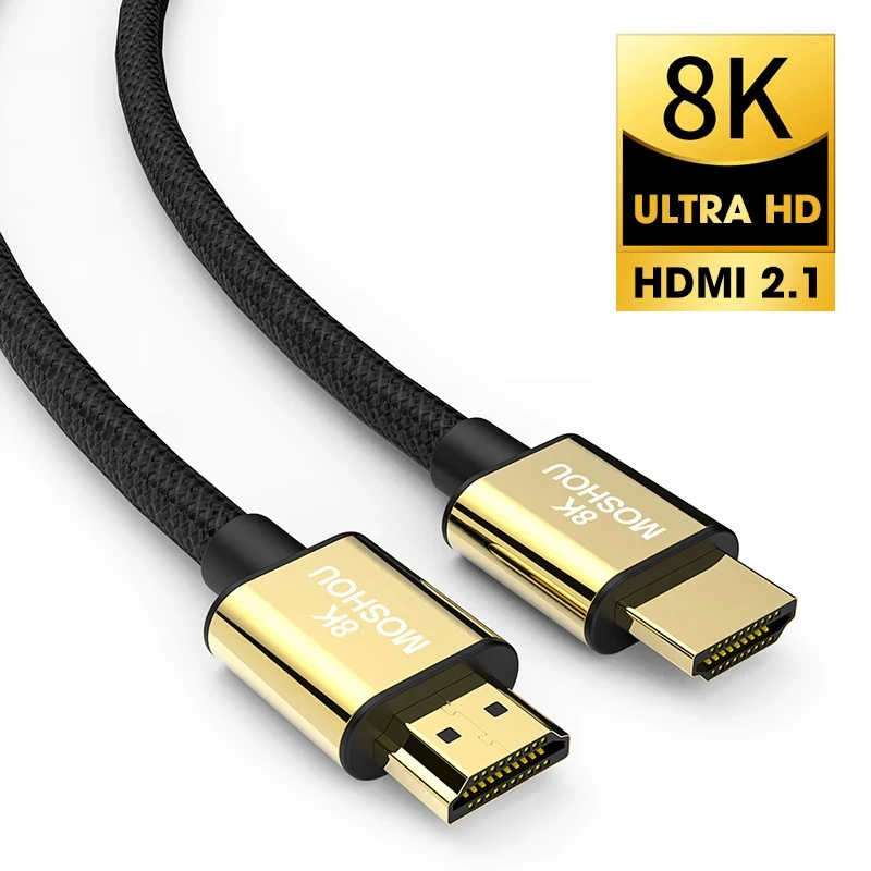MOSHOU HDMI 2.1 Cable 8K 60Hz 4K 120Hz 48Gbps eARC HDR Video Cord for Amplifier TV PS4 PS5 RTX3080 NS Projector High Definition