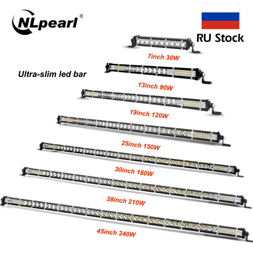 NLpearl 12V 24V Off Road LED Bar Spot Flood Combo LED Light Bar/Work Light for Truck Boat 4x4 ATV SUV Car Barra LED Headlights