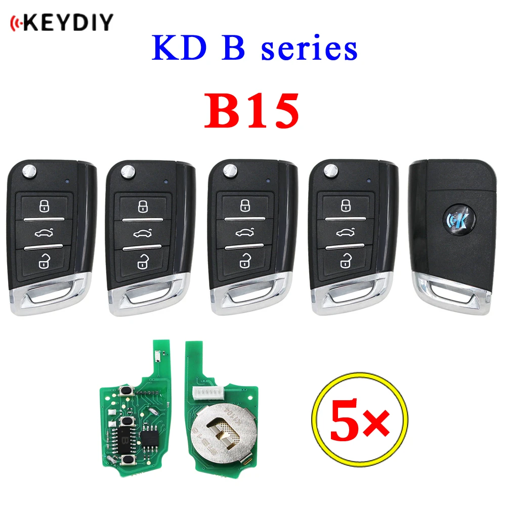 5pcs/lot KEYDIY B series B15 3 button universal KD remote control for KD900 KD900+ URG200 KD-X2 mini KD for VW MQB style
