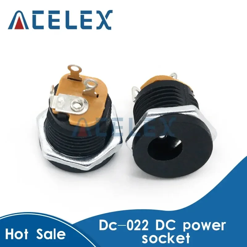 10Pcs DC-022 5.5-2.1 / 5.5 x 2.1mm DC Power Socket/ DC Connector Panel Mounting DC022