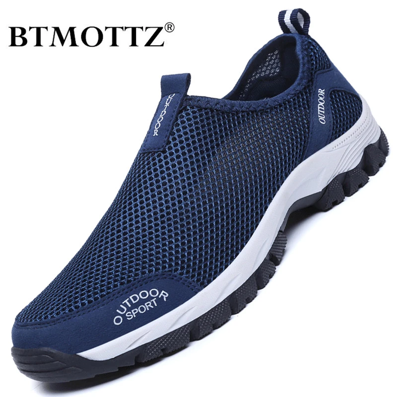 Summer Mesh Men Casual Shoes Water Sneakers Men Outdoor Walking Shoes Trainers Breathable Slip-on Mens Loafers Zapatillas Tenis