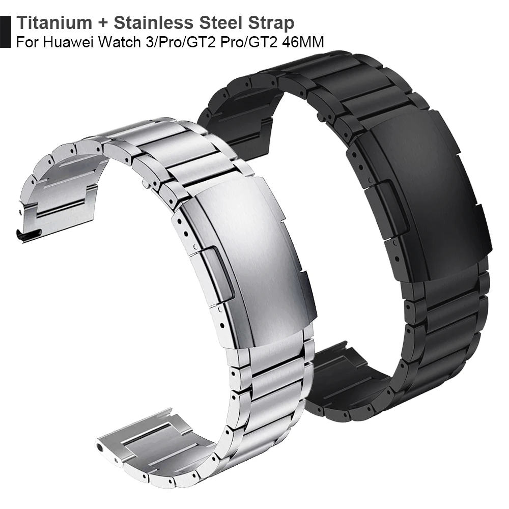 Titanium + Steel Clasp Strap For Huawei Watch 3 Band GT 2 Pro GT2 Watchband For HONOR MagicWatch2 46mm GS Pro Bracelet Wristband