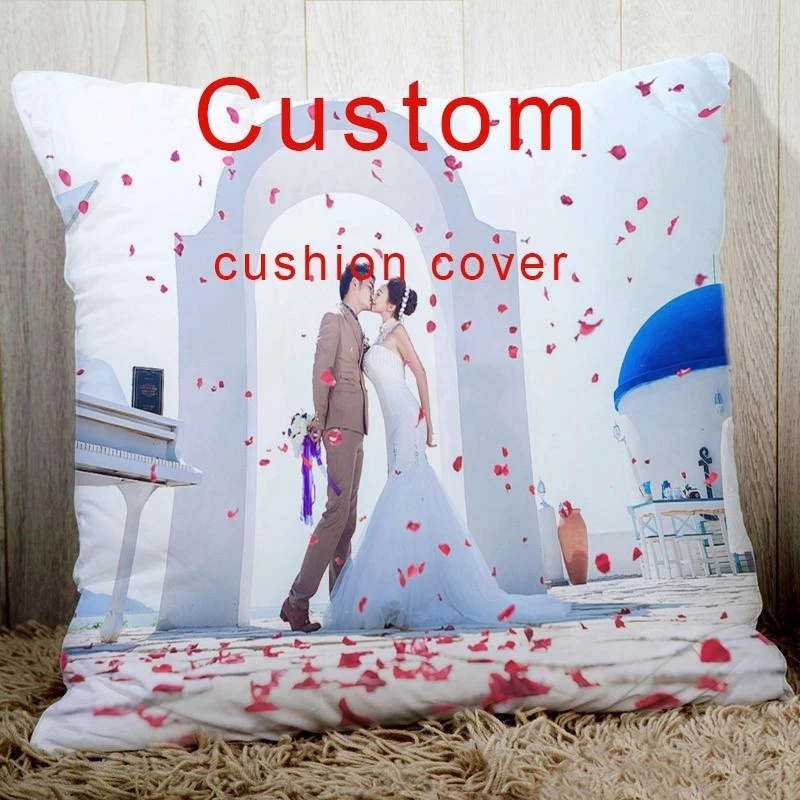 Custom cushion cover with your wedding pictures,Choose Your Text Logo or Image 18