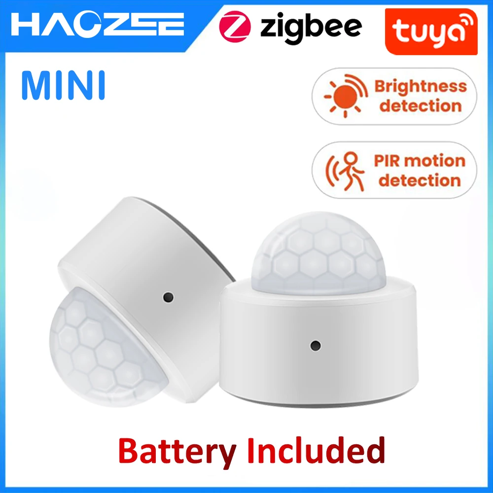 Tuya ZigBee Smart PIR Motion Sensor Built In Battery Passive Infrared Detector Security Burglar Alarm Sensor