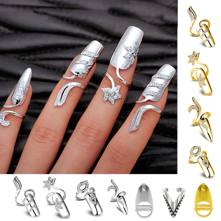 Fashion Creative Nail Ring Sets Silver plated color Finger Rings For Women Party Jewelry Anel Anillos Aneis Bague Jewellery Gift