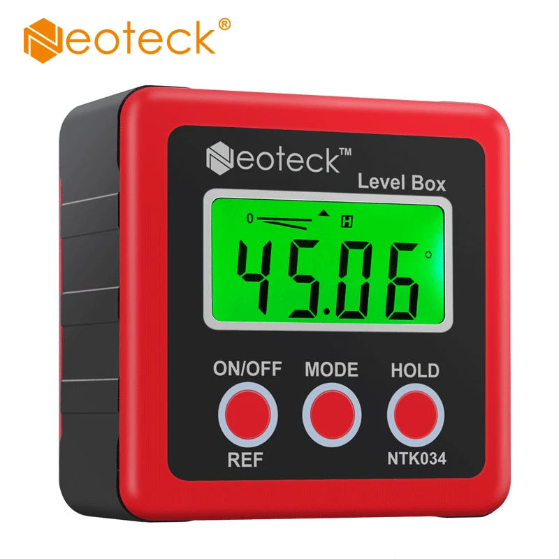 Neoteck Aluminum Alloy Mini Digital Protractor Inclinometer Electronic Level Box Magnetic Base Measuring Tools  Angle Finder