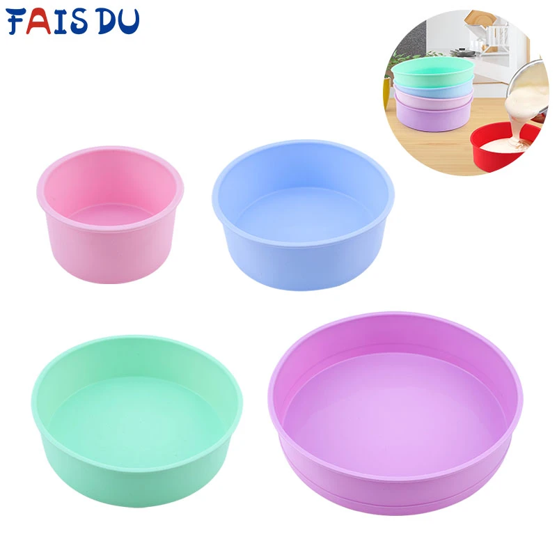 Silicone Layered Cake Mold Round Shape Rectangular Silicone Bread Pan Toast Bread Mold Cake Tray Mould Non-stick Baking Tools