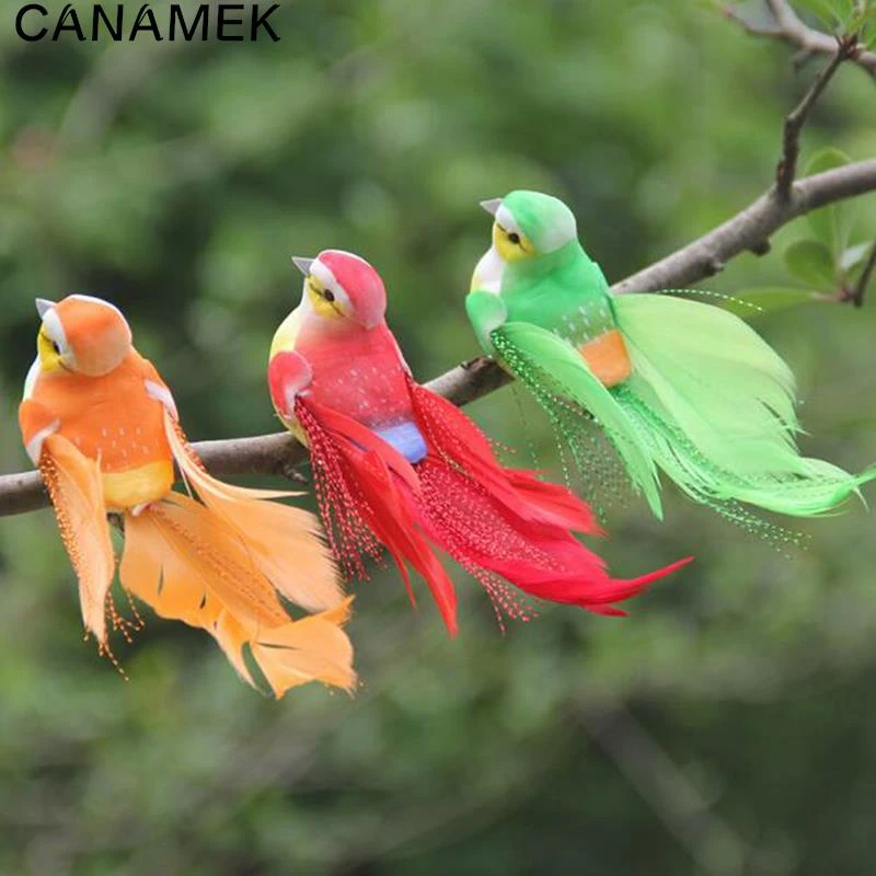 Cute Artificial  Decoration Bird Model DIY Artificial Sparrow Colorful Mini Bird Foam Feather Tit Craft Birds Emulation