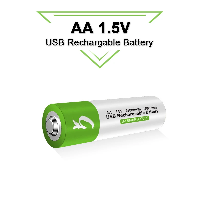 AA rechargeable 1.5V 2600mWh USB AA rechargeable li-ion battery for remote control mouse small fan Electric toy battery + Cable