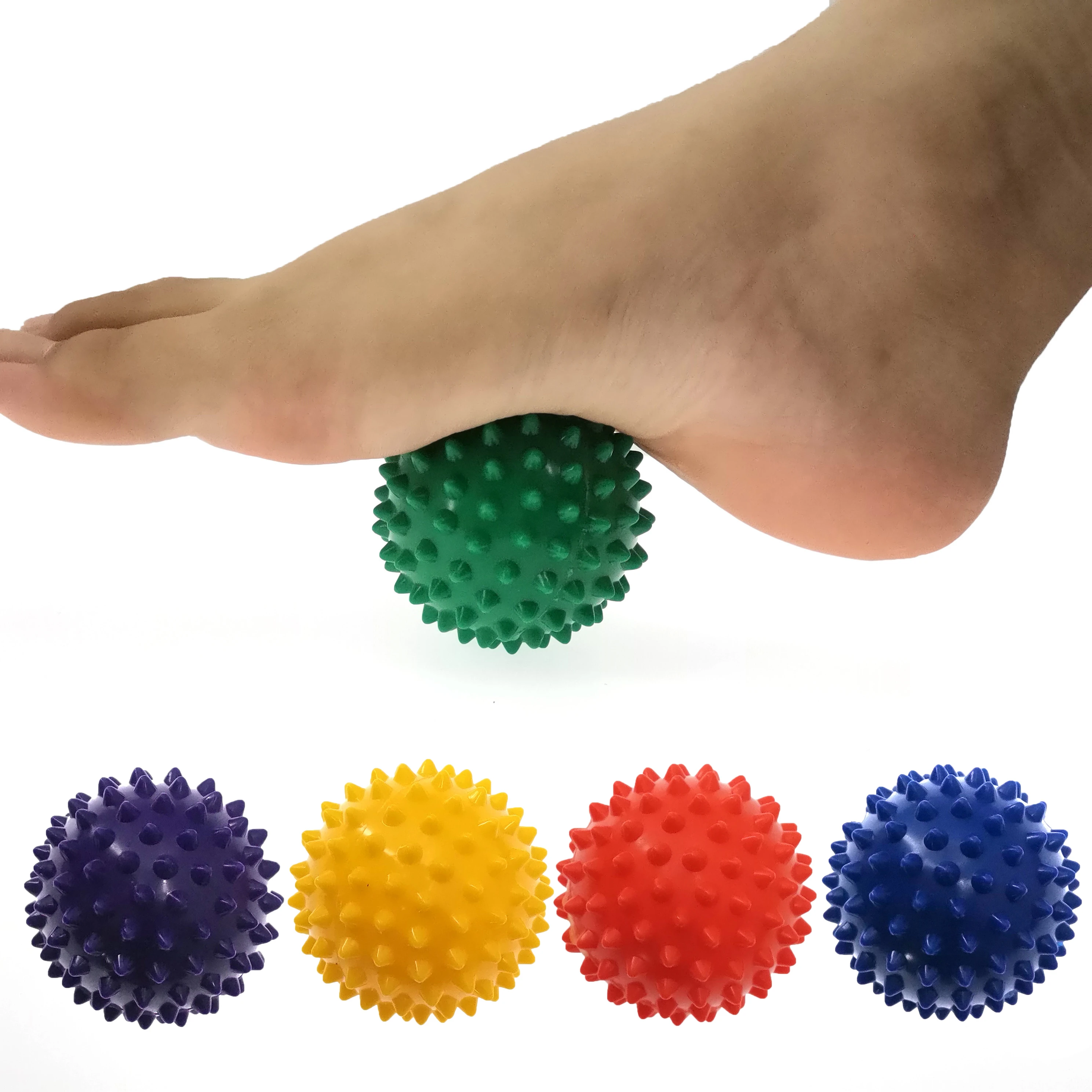 Durable PVC Spiky Massage Ball Trigger Point Sport Fitness Hand Foot Pain Relief Plantar Fasciitis Reliever Hedgehog 7cm Balls