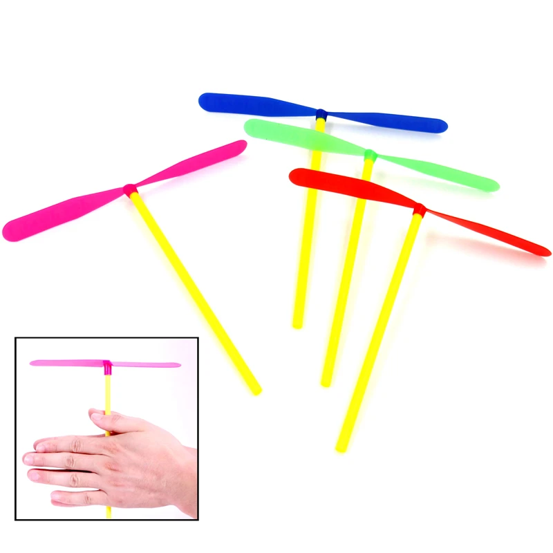 24PCS Plastic Dragonfly Assortment Mini Whirl A Copter Helicopter Gift Toys Birthday Pinata Fillers for Kids Boy Party Favor Bag