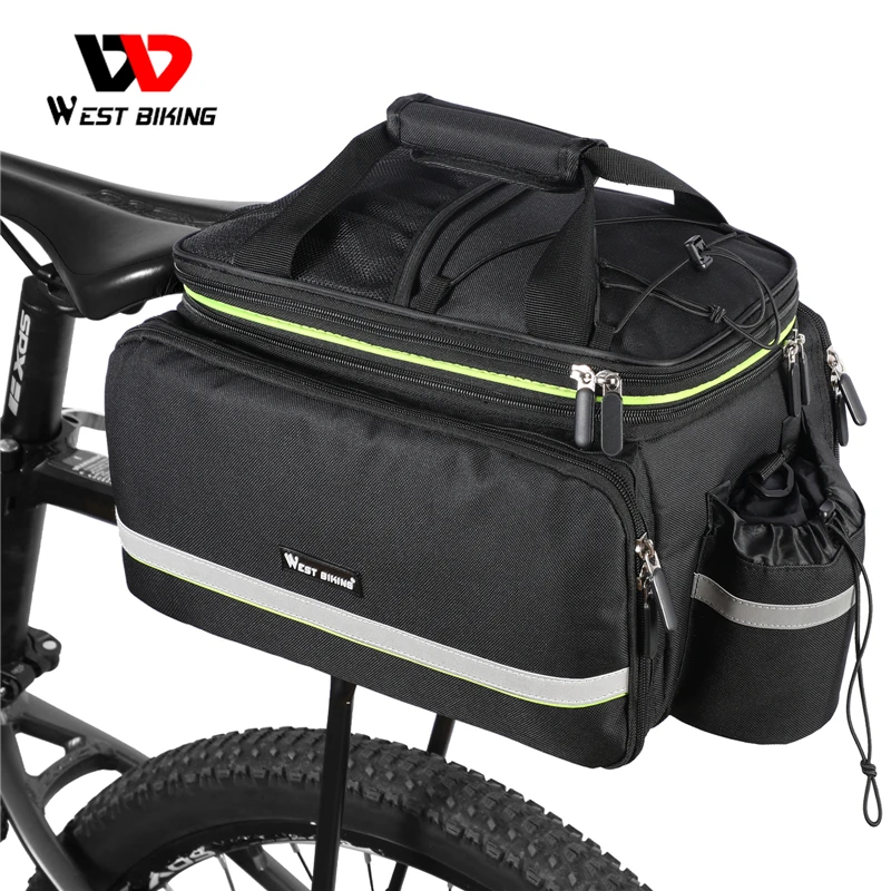 WEST BIKING 3 in 1 Waterproof Bike Trunk Bag MTB Road Bicycle Bag Large Capacity Travel Luggage Carrier Saddle Seat Panniers