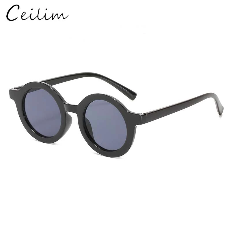 Newest Black Circle Sun Glasses Lady Designer Round Sunglasses Women Luxury Brand See Through Shades Female Vintage Oculos