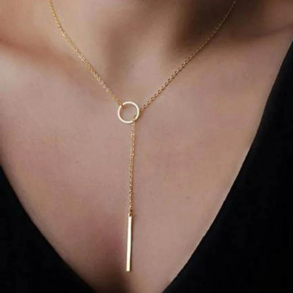 2021 NEW Europe and the United States minimalist simple metal short necklace Gifts