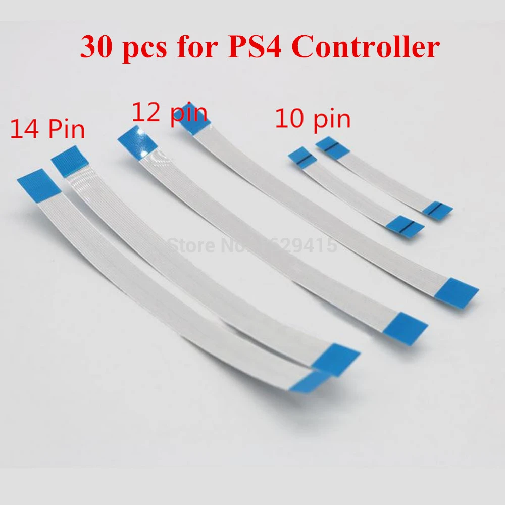 IVYUEEN 30 PCS Eject Power Button Ribbon 10 12 14 Pin Flex Cable for Sony Dualshock 4 PS4 PRO Slim Controller Game Repair Parts