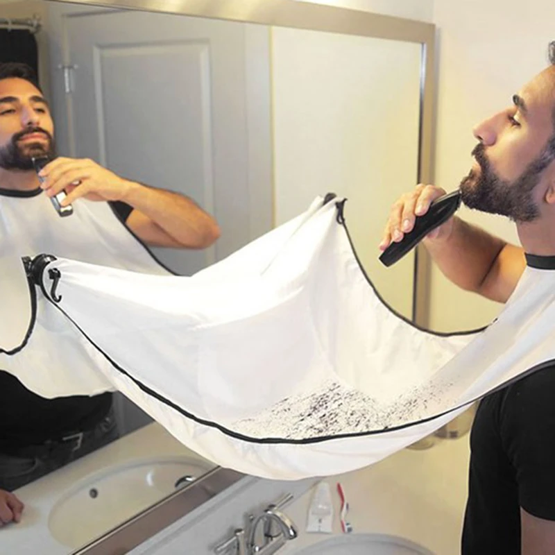 120*78 CM  Beard and Mustache shaving apron Cape Bib for Shave with Suction Cups Attach to Mirror Hairdressing Removal Tools