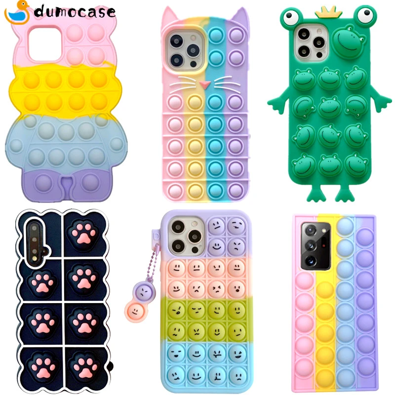 For Redmi 9T 9C 9A Note 9T 10 9 8 Pro Case Push Bubble Relieve Stress Phone Cover for Xiaomi Mi 10T Lite 11 Poco X3 F2 Pro M3 F3