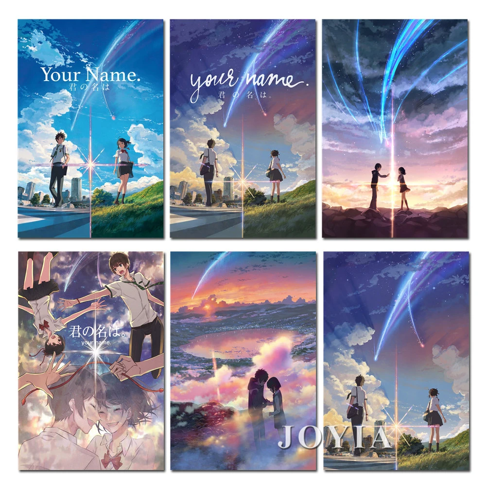 Manga Film Poster Anime Movie Prints Your Name Poster Kimi No Na Wa Wall Art Pictures 40x60 50x75cm Cartoon Love Silk Painting