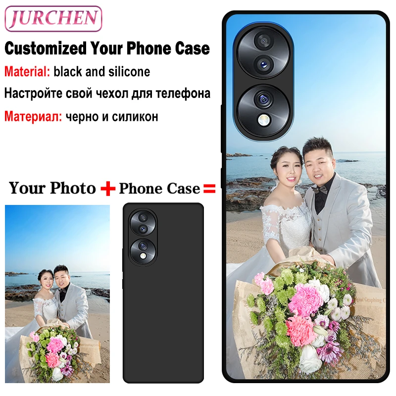 JURCHEN Custom Photo Phone Case For Huawei Y5 Y7 Y6 Y9 Prime 2018 2019 Y5P Y6P Y7P Y9A Nova 7 7i SE Mate 10 20 Lite Pro X Photo