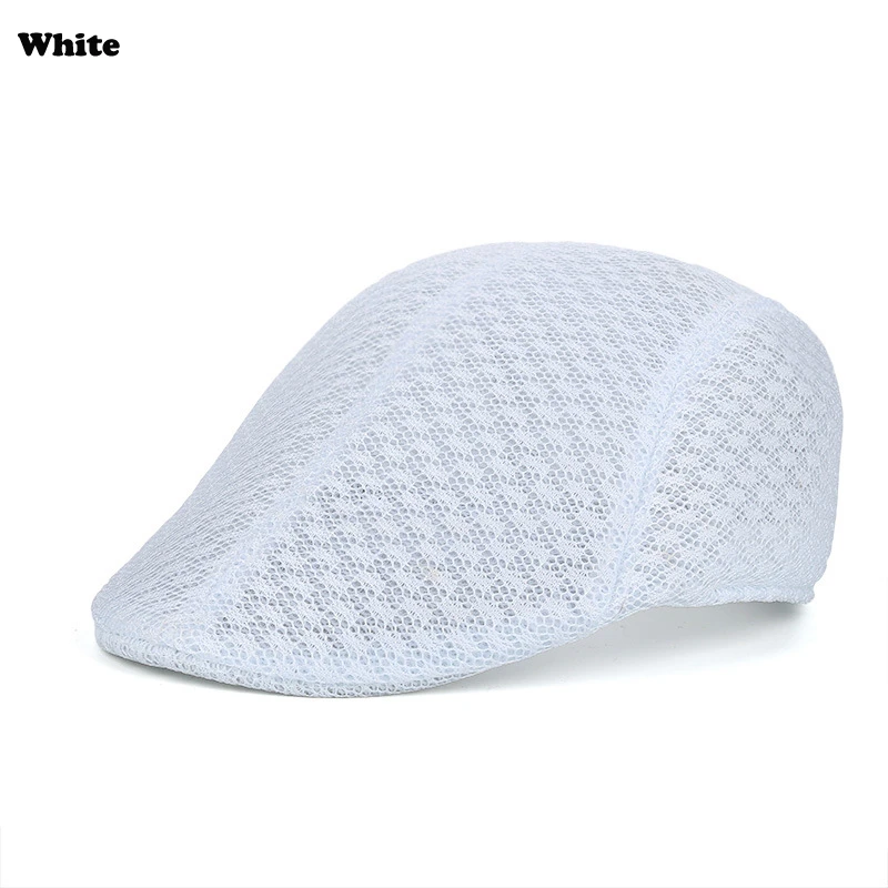 Outdoor New Fashion Golf Beret Cap Flat Cap British Style Peaked Cap Summer Breathable Mesh Travel sport Golf Hat for Men Women