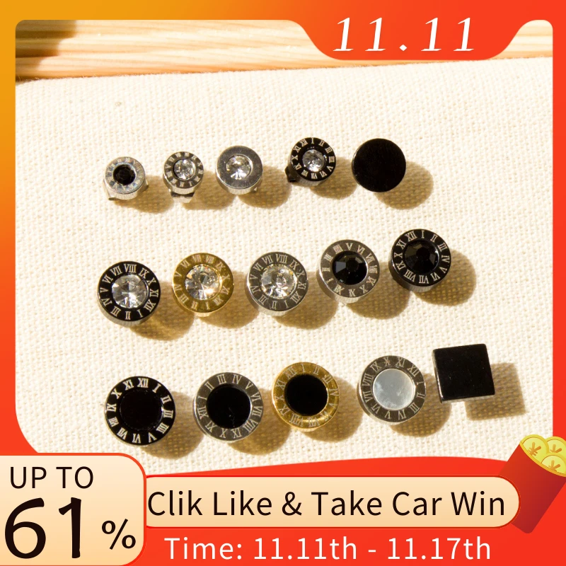 LUXUKISSKIDS 9mm Black Korean Men Stainless Steel 2020 Christmas Stud Earring Sets For Women Fashion Jewelry Earings brincos