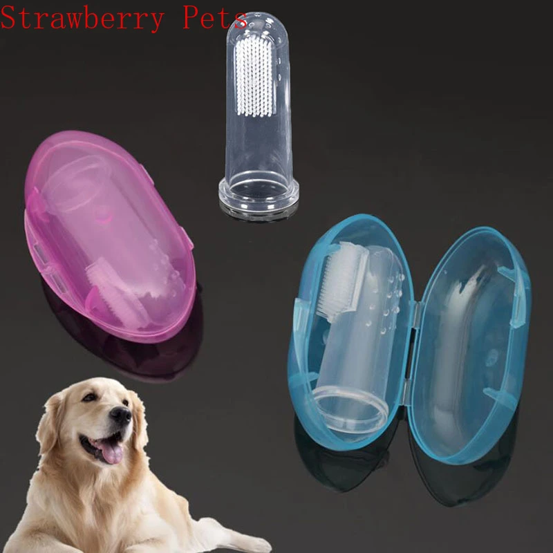 Hot Selling Soft Pet Finger Toothbrush Teddy Dog Brush Bad Breath Tartar Teeth Care Dog Cat Cleaning Supplies Soft Tooth Brush