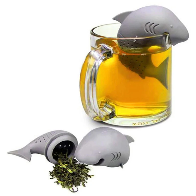 1PCS Shark Tea Infuser Silicone Strainers Tools Tea Strainer Infuser Filter Empty Bag Leaf Diffuser Wedding Decoration Gifts