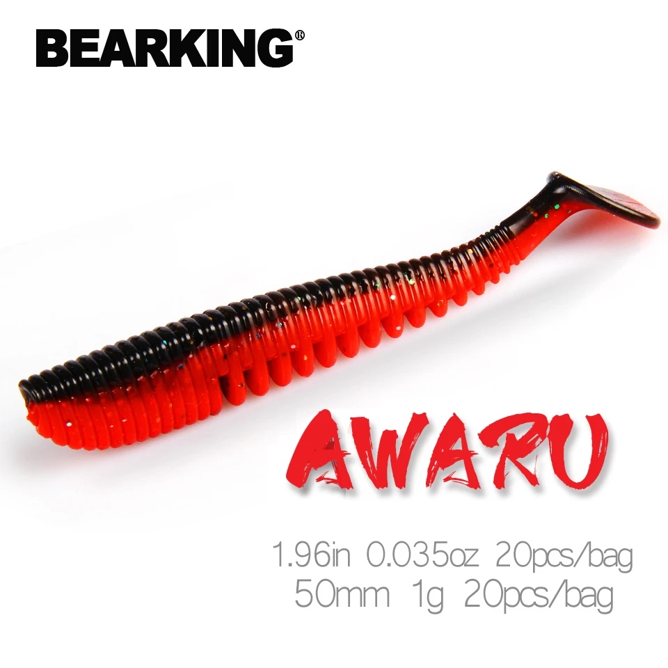 BEARKING 50mm 1g 20pcs/bag Fishing Lures soft lure Artificial Bait Predator Tackle jerkbaits for pike and bass