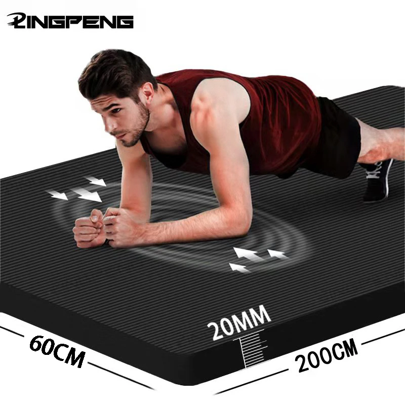 200cmx90cmx20mm Thicken Non-Slip Men's Fitness Mat High Density Exercise Yoga Mats For Gym Home Fitness Exercise Gymnastics