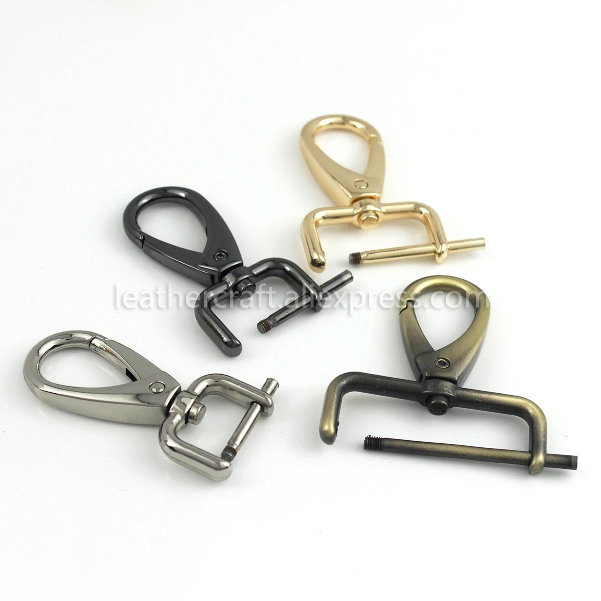 1pcs Metal Detachable Snap Hook Trigger Clips Buckles for Leather Strap/ Belt Keychain Webbing Pet Leash Hooks 5 Sizes