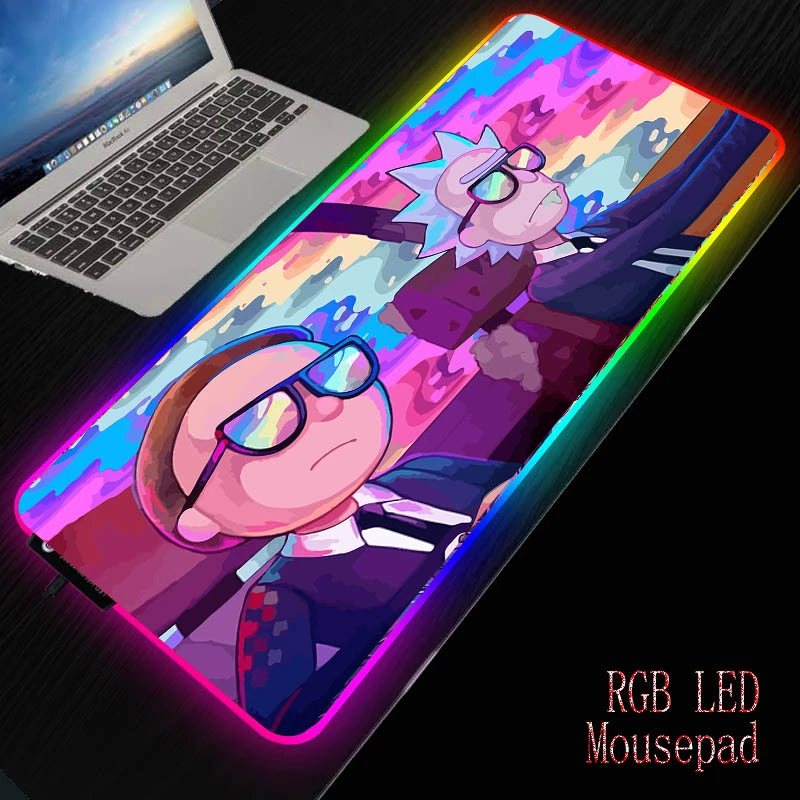 XGZ Anime Mouse Pad Gaming RGB Mouse Pad Large Overlock Speed Gamer LED Mouse Pad Soft Laptops Gamer for Gaming Accessories CSGO