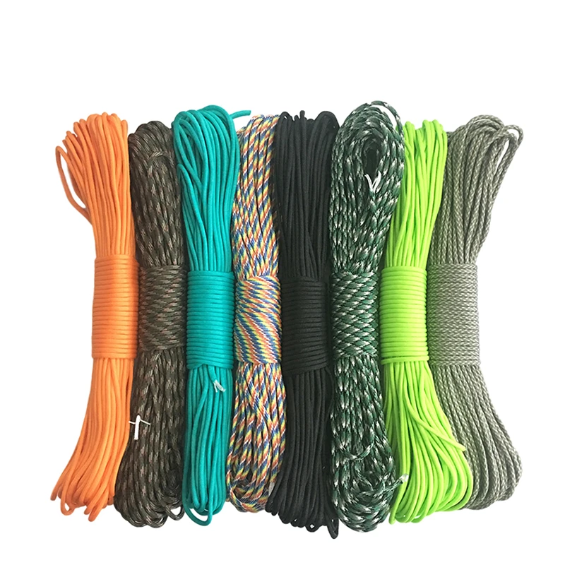 YOUGLE 550 Paracord Parachute Cord Lanyard Tent Rope Guyline Mil Spec Type III 7 Strand 50FT 100FT For Hiking Camping 215 Colors